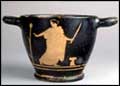 Sala delle ceramiche classiche: skyphos con figura di Menade, 450 a.C. circa
