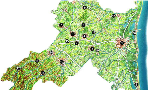 Mappa Musei del Sistema sul territorio provinciale